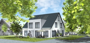 3D-Works: Gebäudevisualisierung einer Doppelhaushälfte